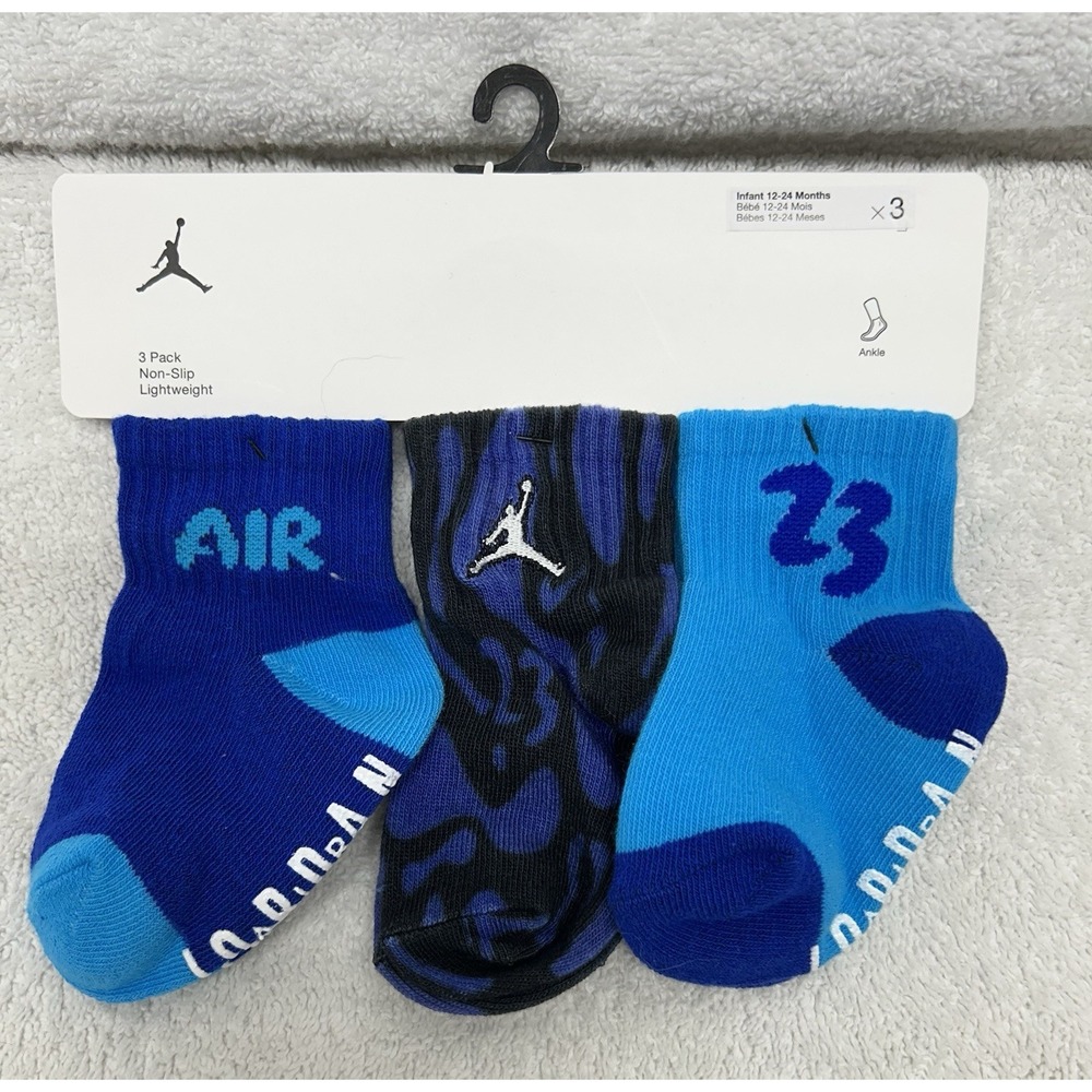 Nike Jordan Boys Size 12-24 Months 3 Pair Ankle Socks (U6)